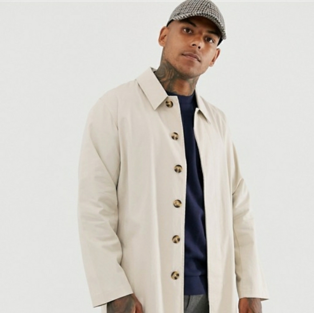 Men's Single-breasted Trenchcoat